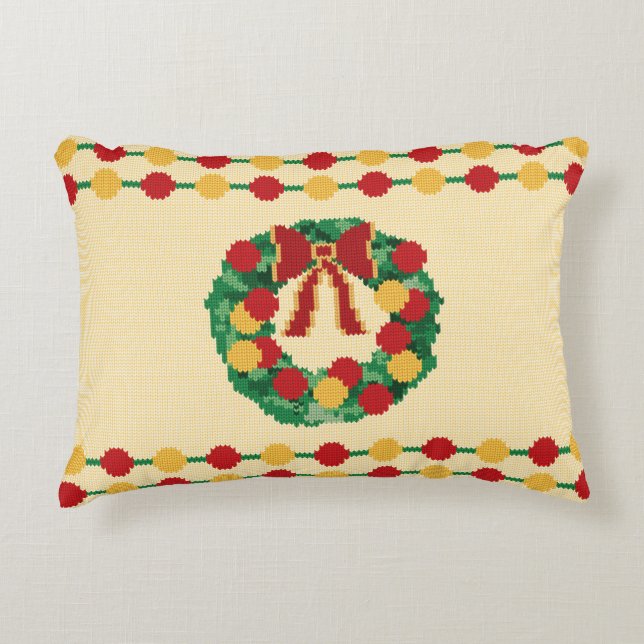 Almofada Decorativa Holiday Wreath Knit (Frente)