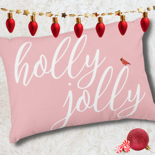 Almofada Decorativa Holly Jolly Christmas White Na moda Script