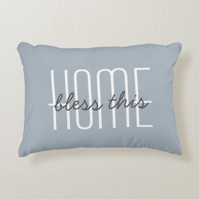 Almofada Decorativa Home Sweet Home Quote Blue Personalizar decorativo (Frente)