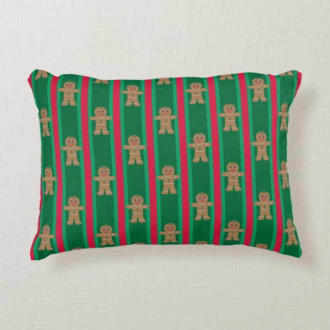 Almofada Decorativa Homem de Gingerpão de Natal divertido e Rico (Frente)