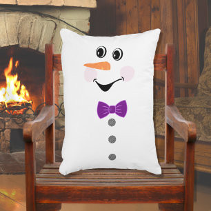 Almofada Decorativa Homem de neve com búfalo preto púrpura