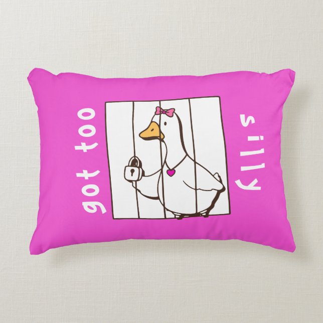 Almofada Decorativa Hot Pink Got too Silly Funny Goose (Frente)