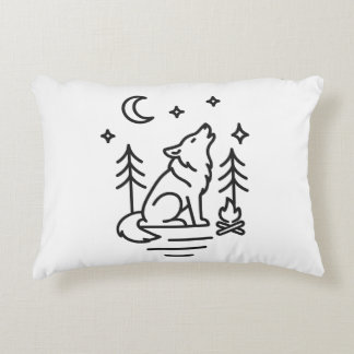 Almofada Decorativa Howling Wolf Under the Moon Decorative Pillow