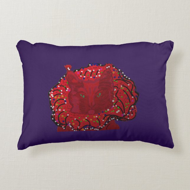Almofada Decorativa Humor de Gato Vermelho  (Frente)