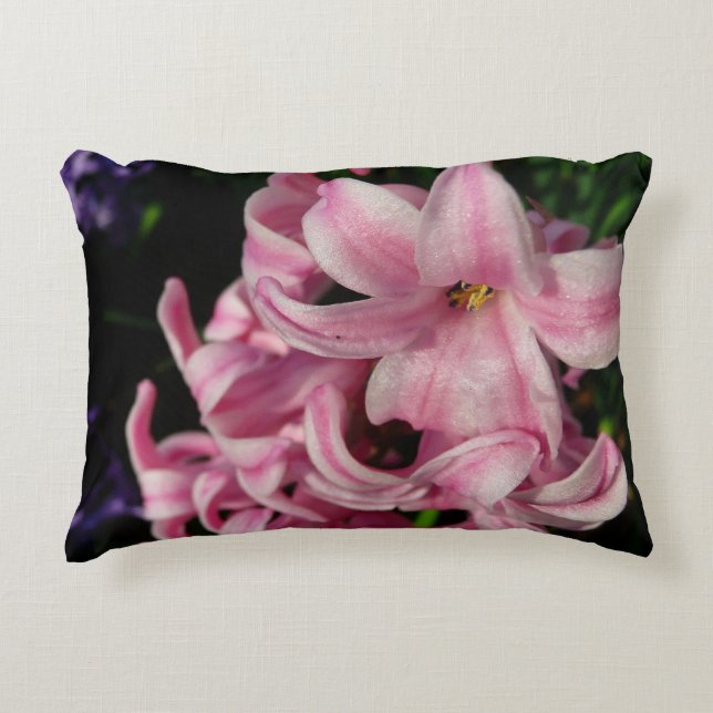 Almofada Decorativa Hyacinth Primavera Floral rosa (Frente)