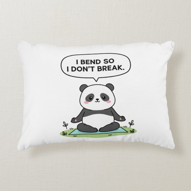 Almofada Decorativa “I Bend So I Don’t Break” panda design (Frente)