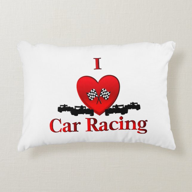 Almofada Decorativa I Heart Car Racing (Frente)