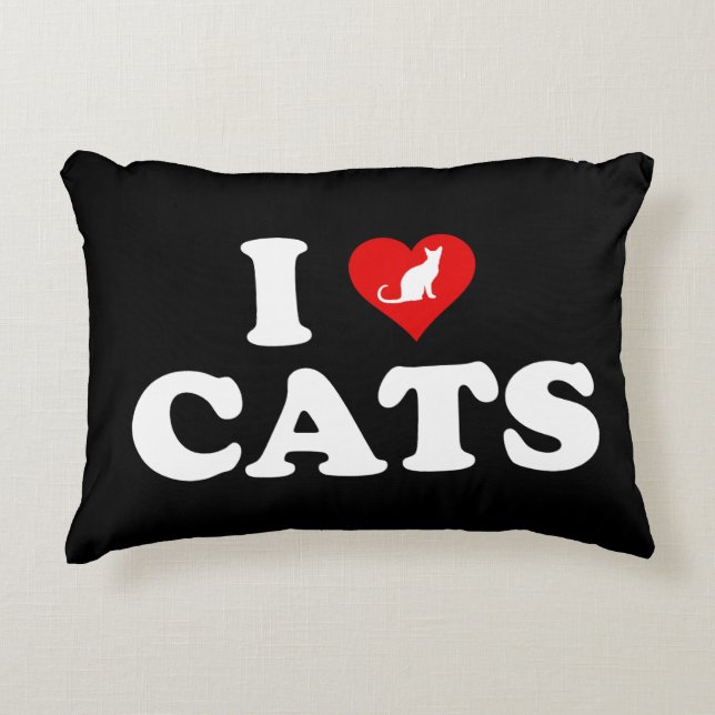 Almofada Decorativa I Love (Heart) Cats (Frente)
