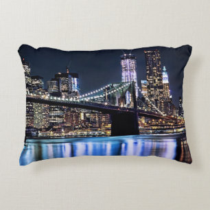 Almofada Decorativa Ideia da reflexão da ponte de Brooklyn de New Yor