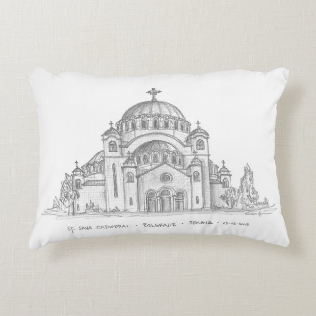 Almofada Decorativa Igreja do Santo Sava, Belgrado, Sérvia (Frente)