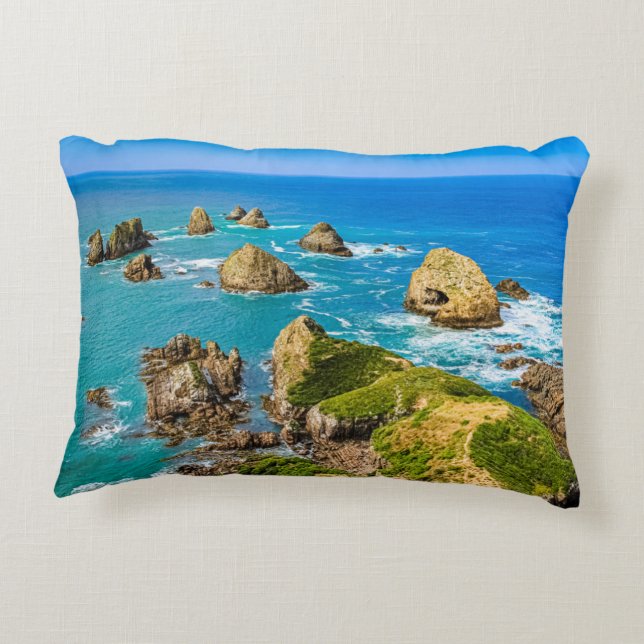 Almofada Decorativa Ilhas Nugget Point, Nova Zelândia (Verso)