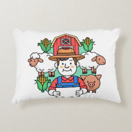 Almofada Decorativa Ilustração de Agricultura Arte