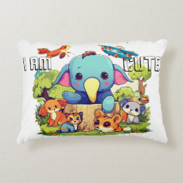 Almofada Decorativa Ilustração de desenho animado de animal fofo eu so