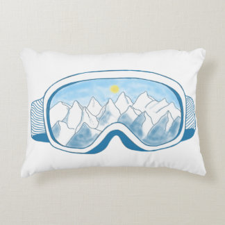 Almofada Decorativa Ilustração de Óculos de Esqui de Montanha