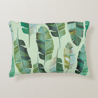 Almofada Decorativa Ilustração Tropical de Plantas Bananas Moedas