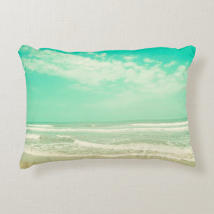 Almofada Decorativa Imagem turquesa retro praia, vintage, beac