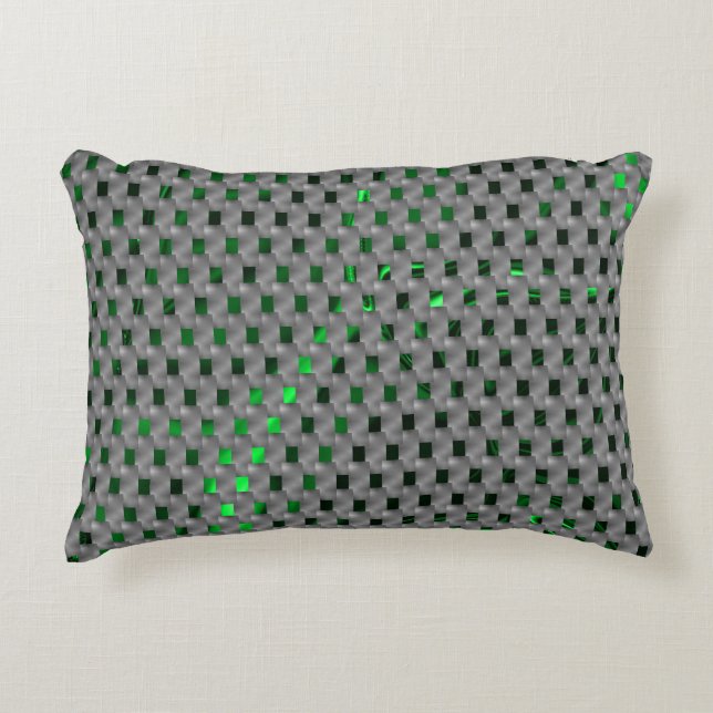 Almofada Decorativa Imagem verde sob placas de cinza, quadrada oblonga (Frente)