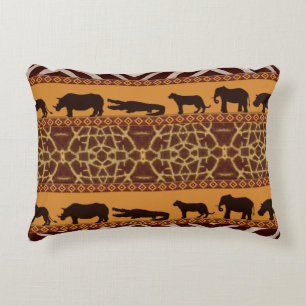 Almofada Decorativa Impressão Animal Moderna Tribal African Giraffe