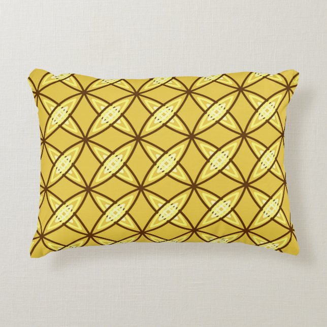 Almofada Decorativa Impressão atômico moderno do meio século - ouro da (Frente)