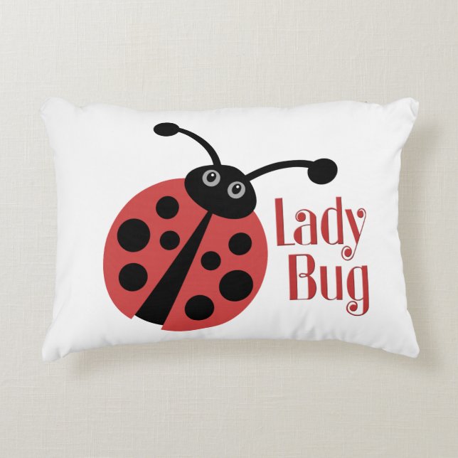 Almofada Decorativa Impressão de Animais de Ladybug (Frente)