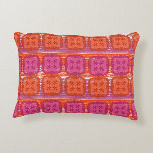 Almofada Decorativa Impressão de Quadrado de Mistura Laranja Cor-de-R