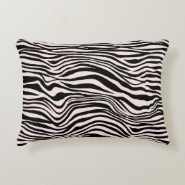 Almofada Decorativa Impressão de Zebra de Areia Preta e Esbranquiçada