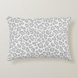 Almofada Decorativa Impressão do leopardo do branco cinzento