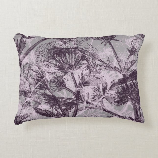 Almofada Decorativa Impressão Floral rosa e púrpura (Frente)