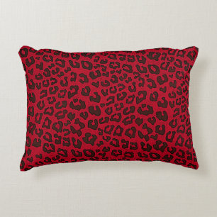 Almofada Decorativa Impressão vermelho Stippled do leopardo do arando