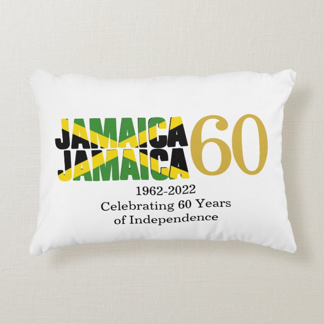 Almofada Decorativa Independência Patriótica JAMAICA 60º Aniversário (Frente)