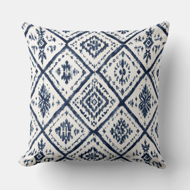 Almofada Decorativa Indigo e Branco (Frente)