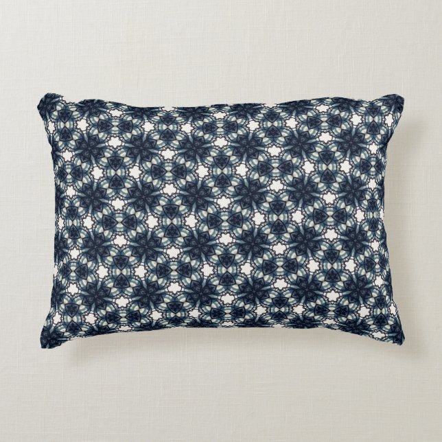 Almofada Decorativa Indigo Snowflower Lattice (Frente)
