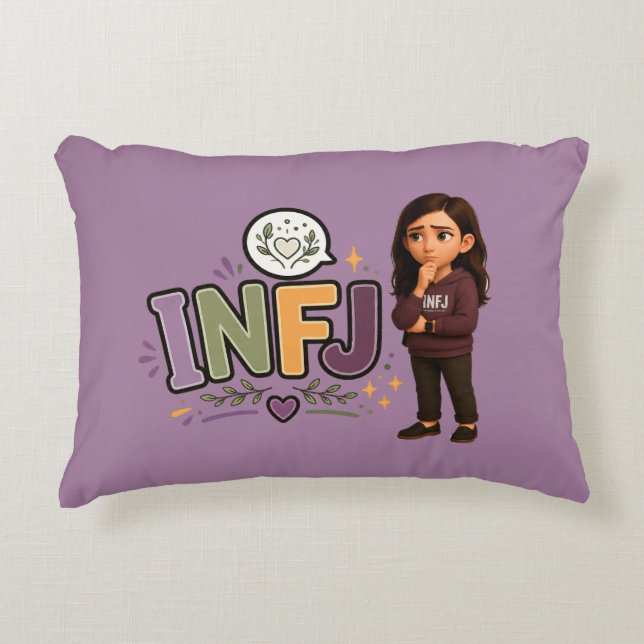 Almofada Decorativa INFJ — A Guardiã das Ideias (Frente)