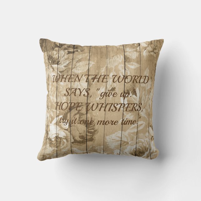 Almofada Decorativa Inspiradora Sobre Esperança (Verso)