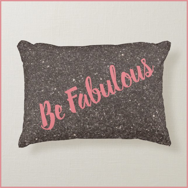 Almofada Decorativa Inspirational Be Fabuloso Black Glitter (Criador carregado)