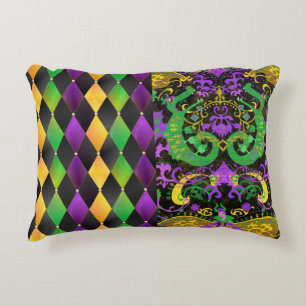 Almofada Decorativa Intrate Mardi Gras Colors Dragon, Diamond
