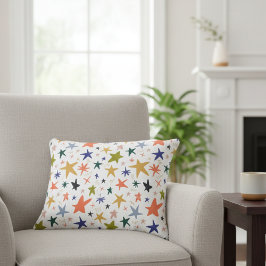 Almofada Decorativa Inverno Aconchegante Com Padrão de Estrela Colorid