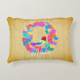 Almofada Decorativa Island Rustic Bird 'Aloha' 