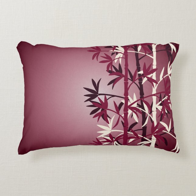 Almofada Decorativa Ivory bamboo burgundy (Frente)