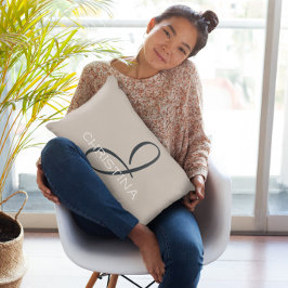 Almofada Decorativa J Nome Personalizado Inicial Taupe Neutro