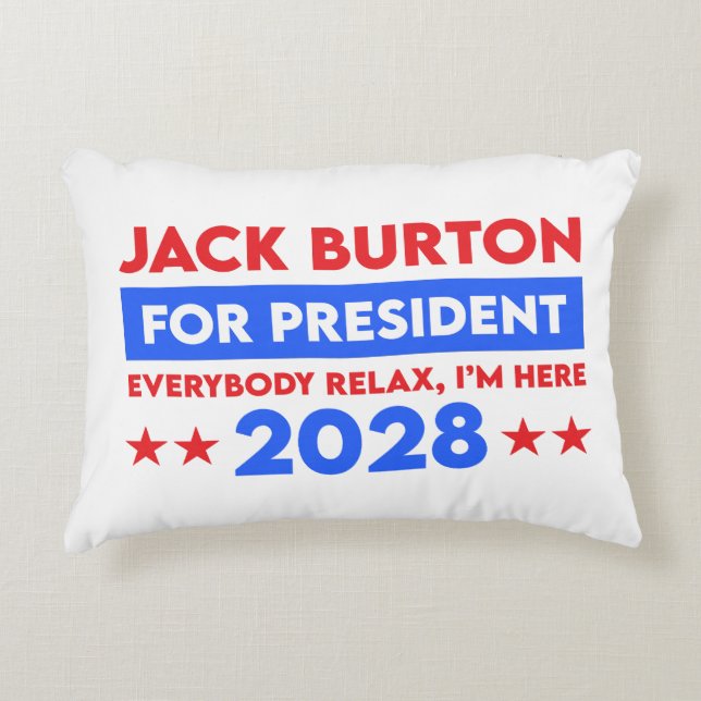 Almofada Decorativa Jack Burton Para Presidente 2028 (Frente)