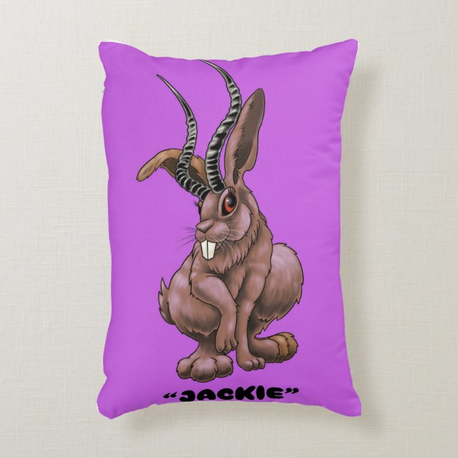 Almofada Decorativa Jackalope "Jackie" Cryptid (Frente(Vertical))