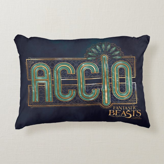 Almofada Decorativa Jade Art Deco ACCIO™ Spell Graphic (Frente)