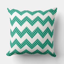 Almofada Decorativa Jade Green Dots ChevronThrow