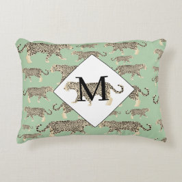 Almofada Decorativa Jaguar Animal Padrão Monograma Inicial