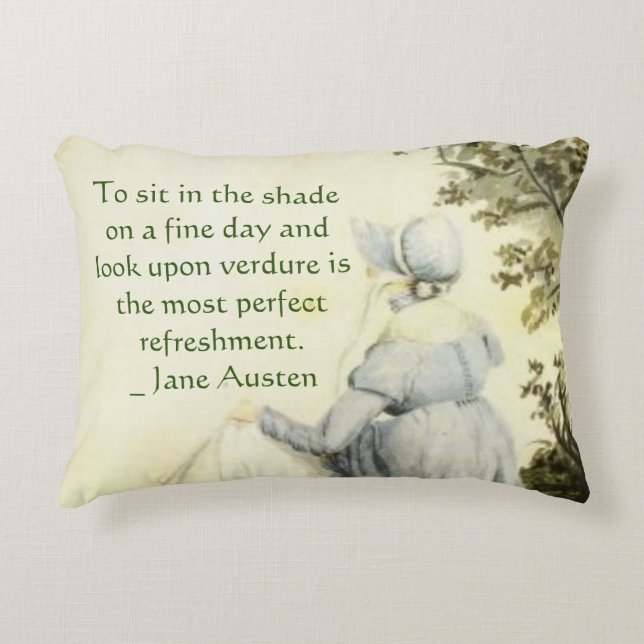 Almofada Decorativa Jane Austen's Portrait +quote (Frente)