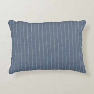 Almofada Decorativa Japandi azul marinho linhas geométricas neutras