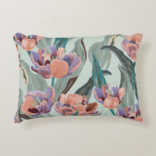 Almofada Decorativa Jardim das Tulipas: Flores Grandes Vintage