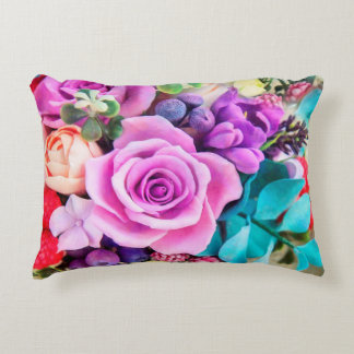 Almofada Decorativa Jardim de Flores de Rosa Romântica