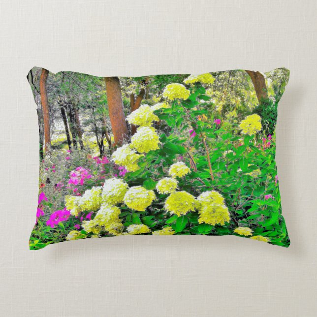 Almofada Decorativa Jardim de Hydrangea do Chartreuse Green Limelight (Frente)